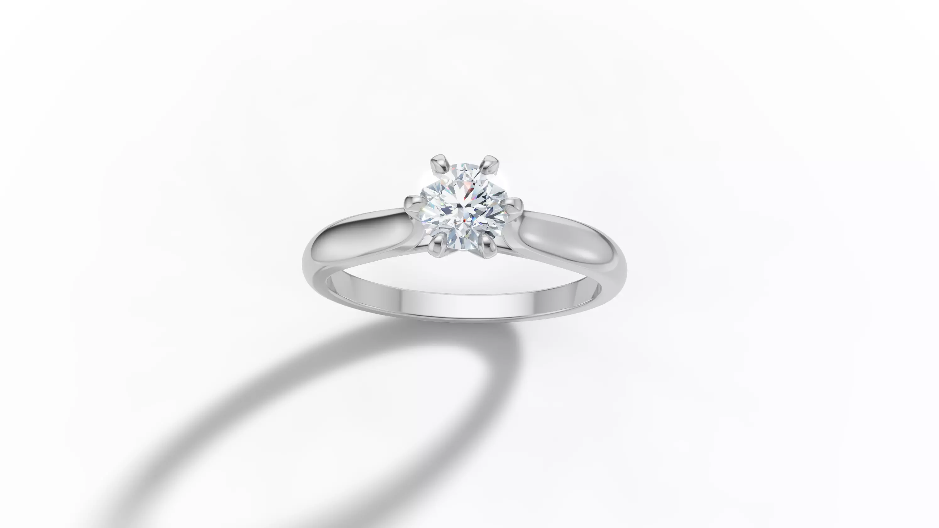 40 pointer Solitaire Engagement Ring 5mm Stone 6 Prong  3D print model_23