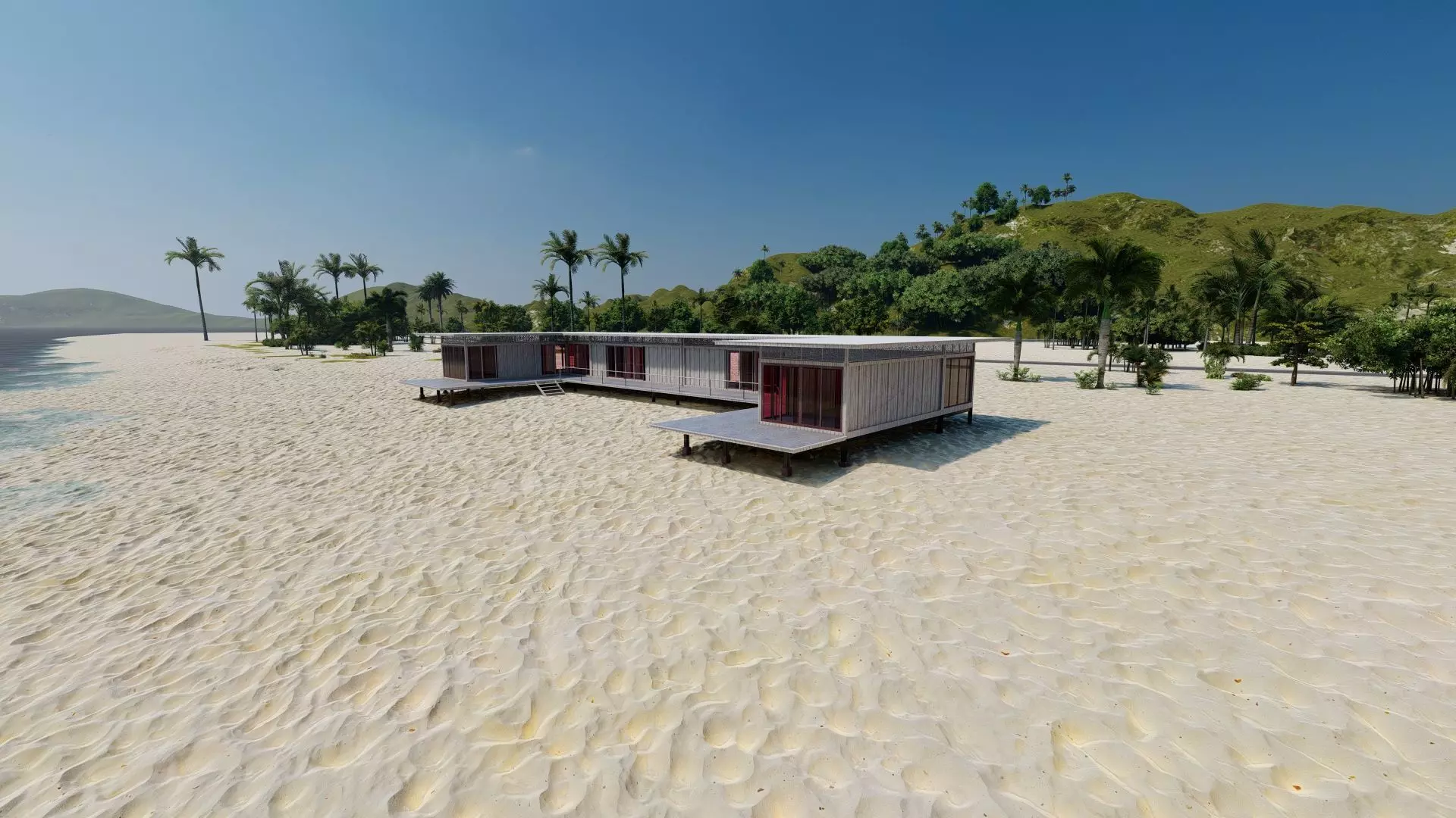 Temporary villa - villa condo - container building 3D model_6