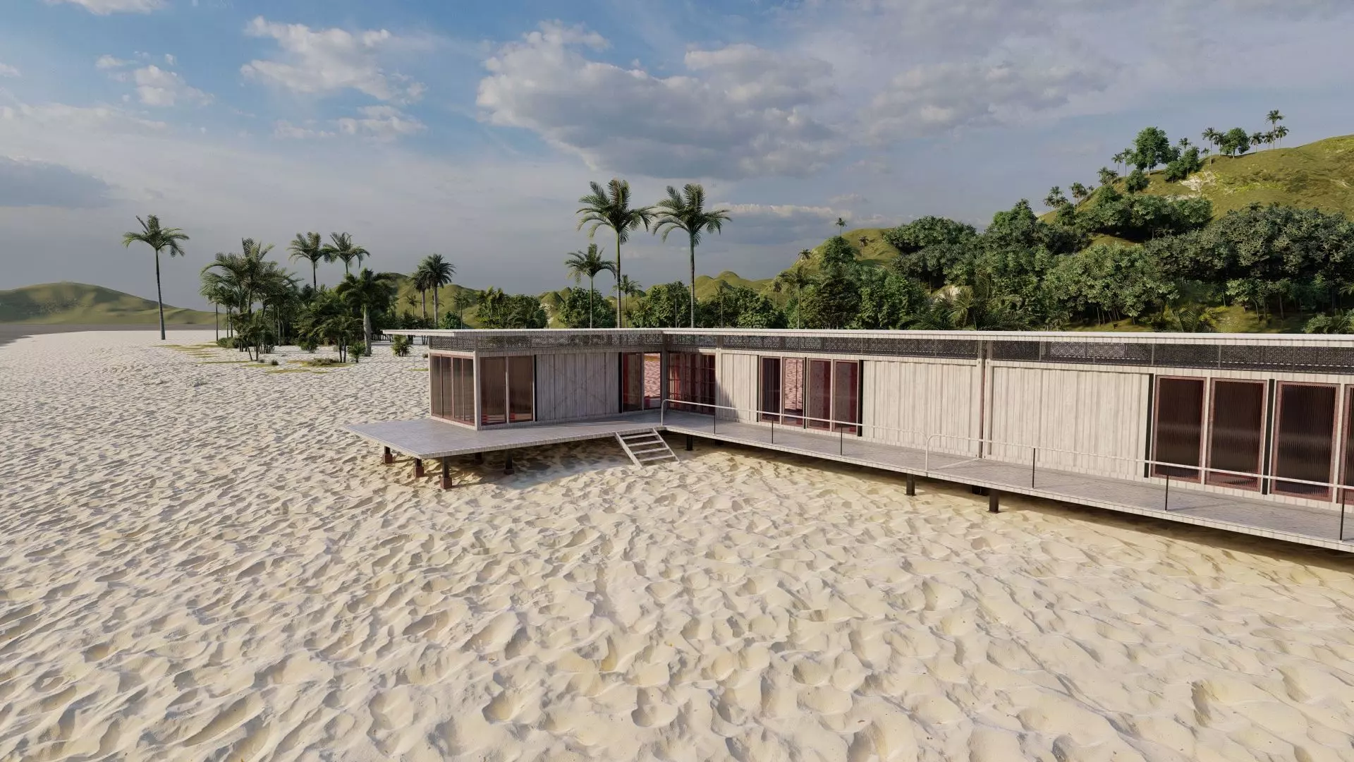 Temporary villa - villa condo - container building 3D model_19