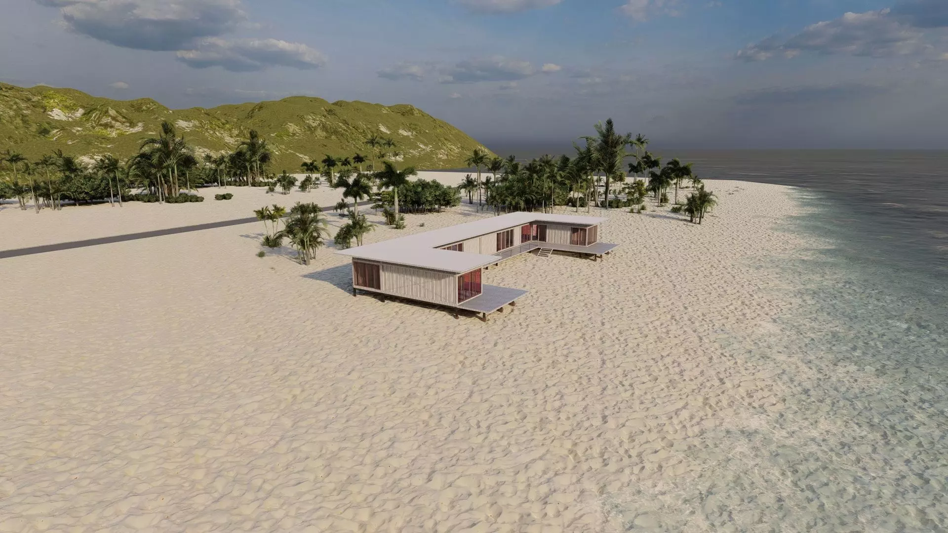 Temporary villa - villa condo - container building 3D model_27