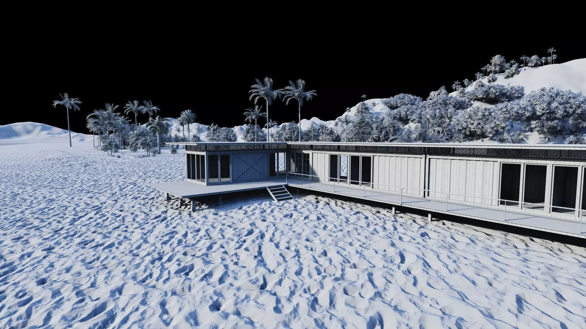 Temporary villa - villa condo - container building 3D model_18