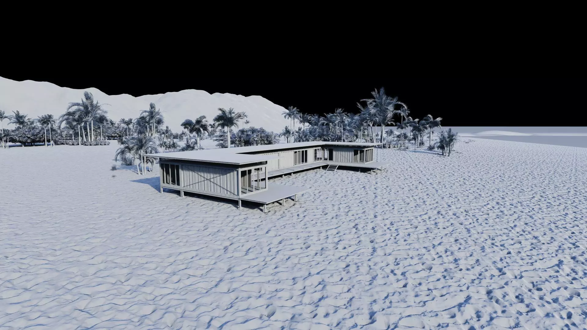 Temporary villa - villa condo - container building 3D model_14