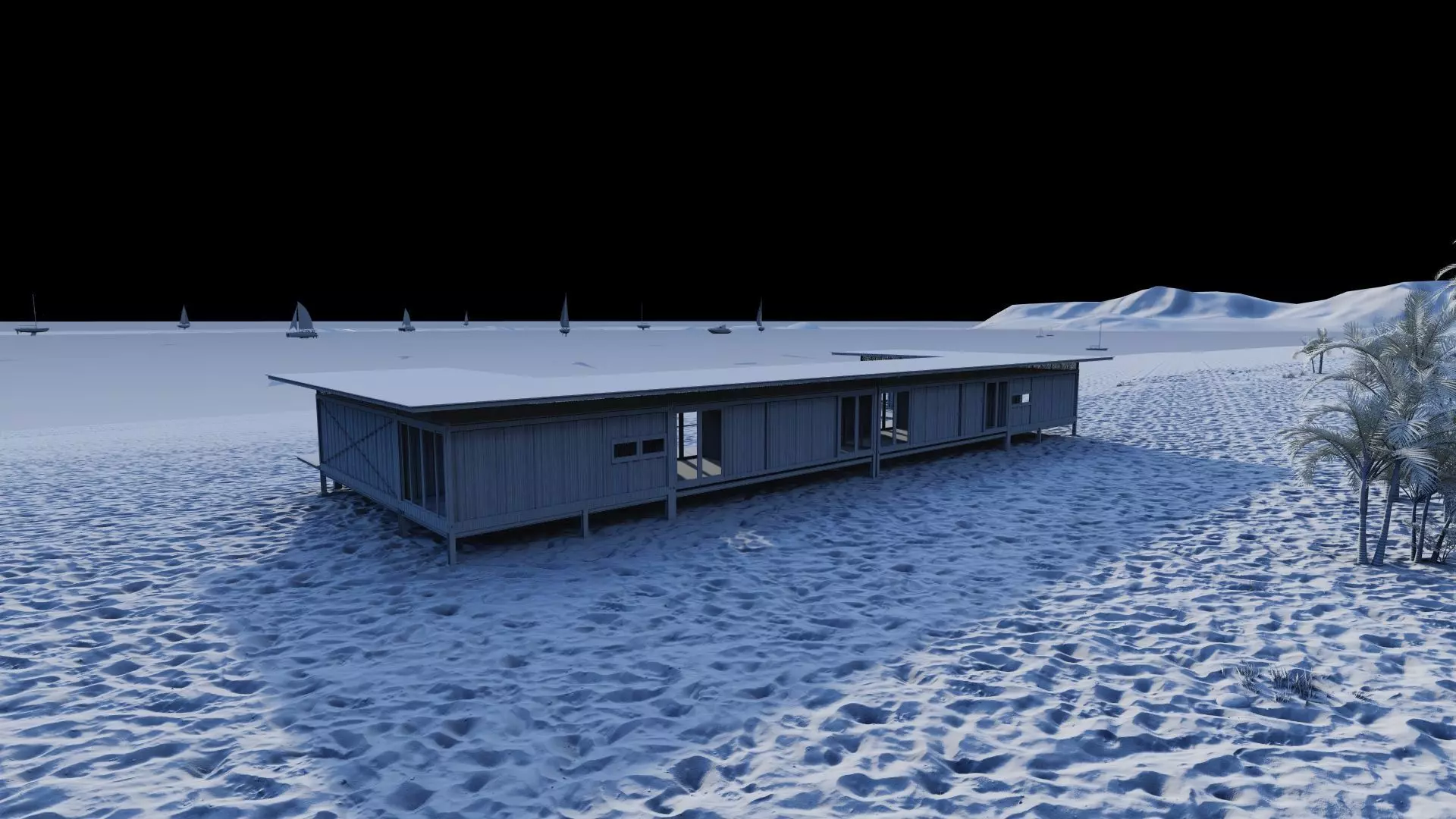 Temporary villa - villa condo - container building 3D model_16
