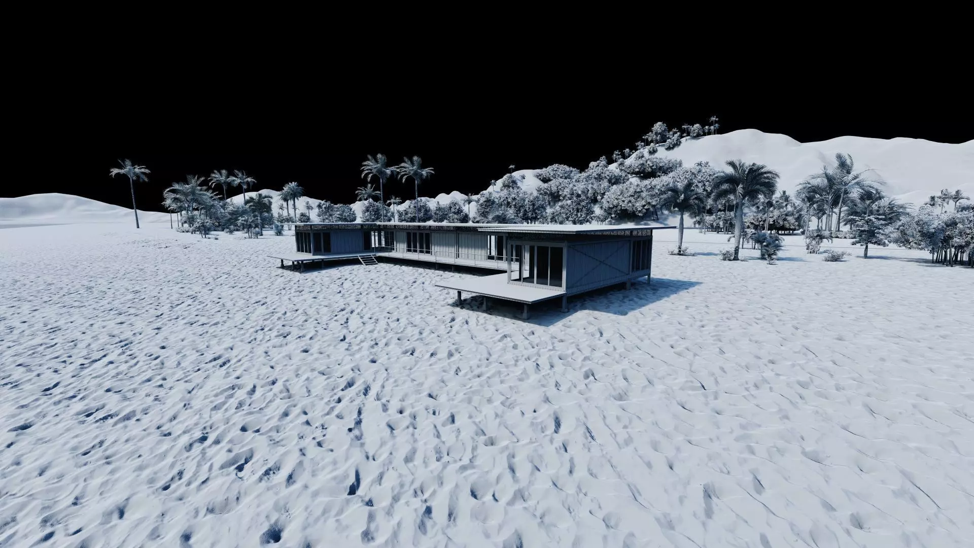 Temporary villa - villa condo - container building 3D model_7