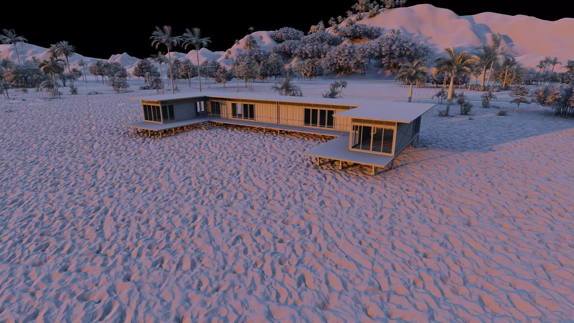 Temporary villa - villa condo - container building 3D model_12