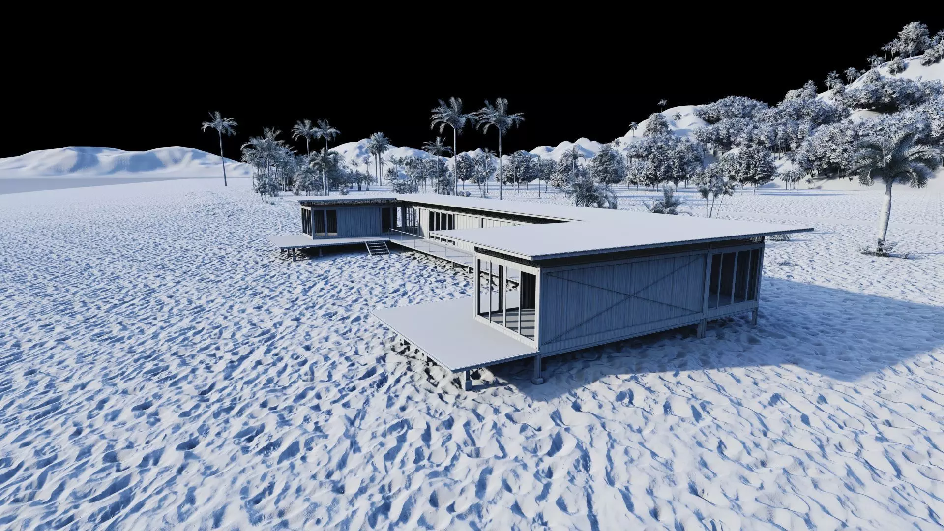 Temporary villa - villa condo - container building 3D model_17