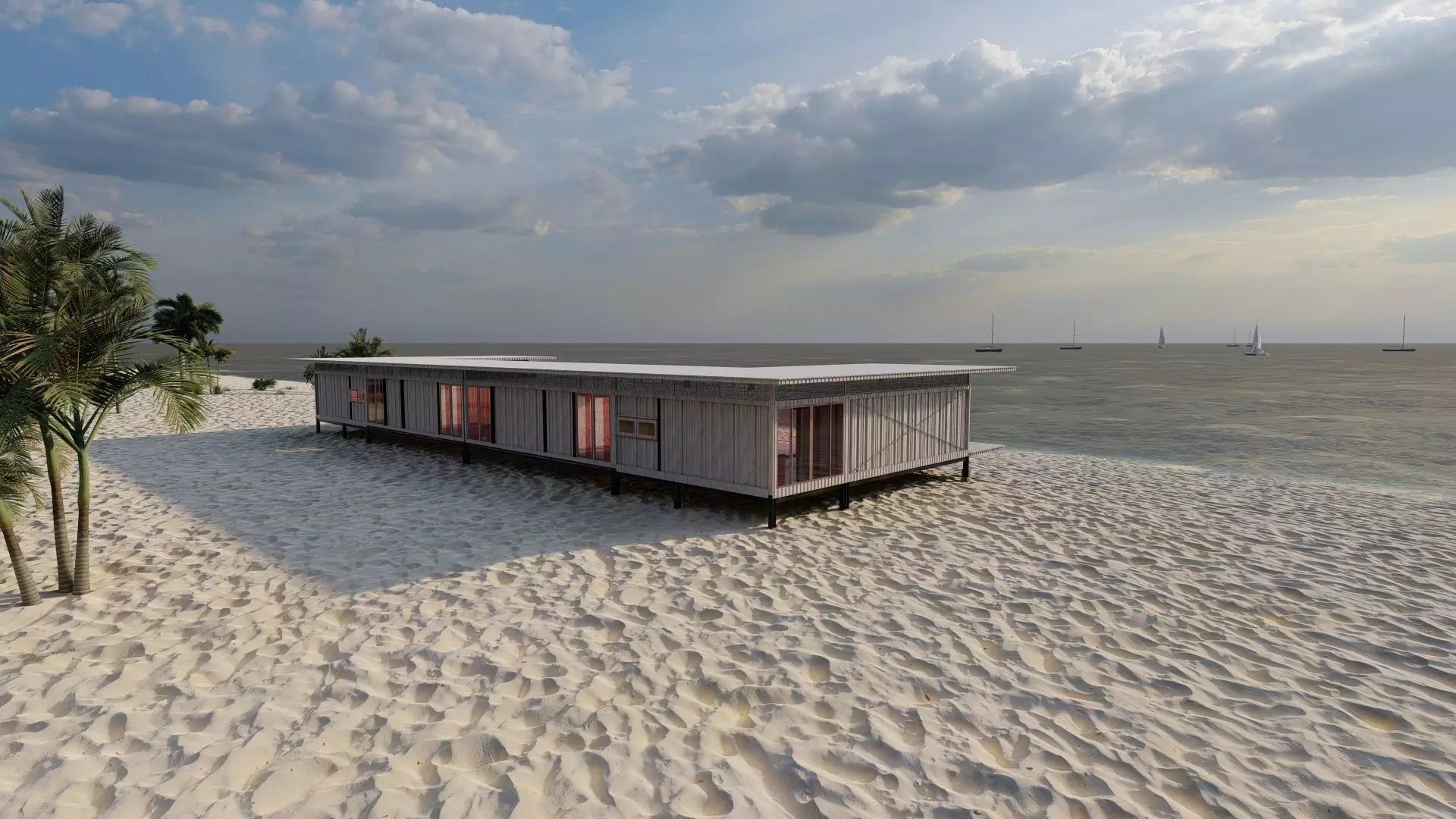 Temporary villa - villa condo - container building 3D model_26