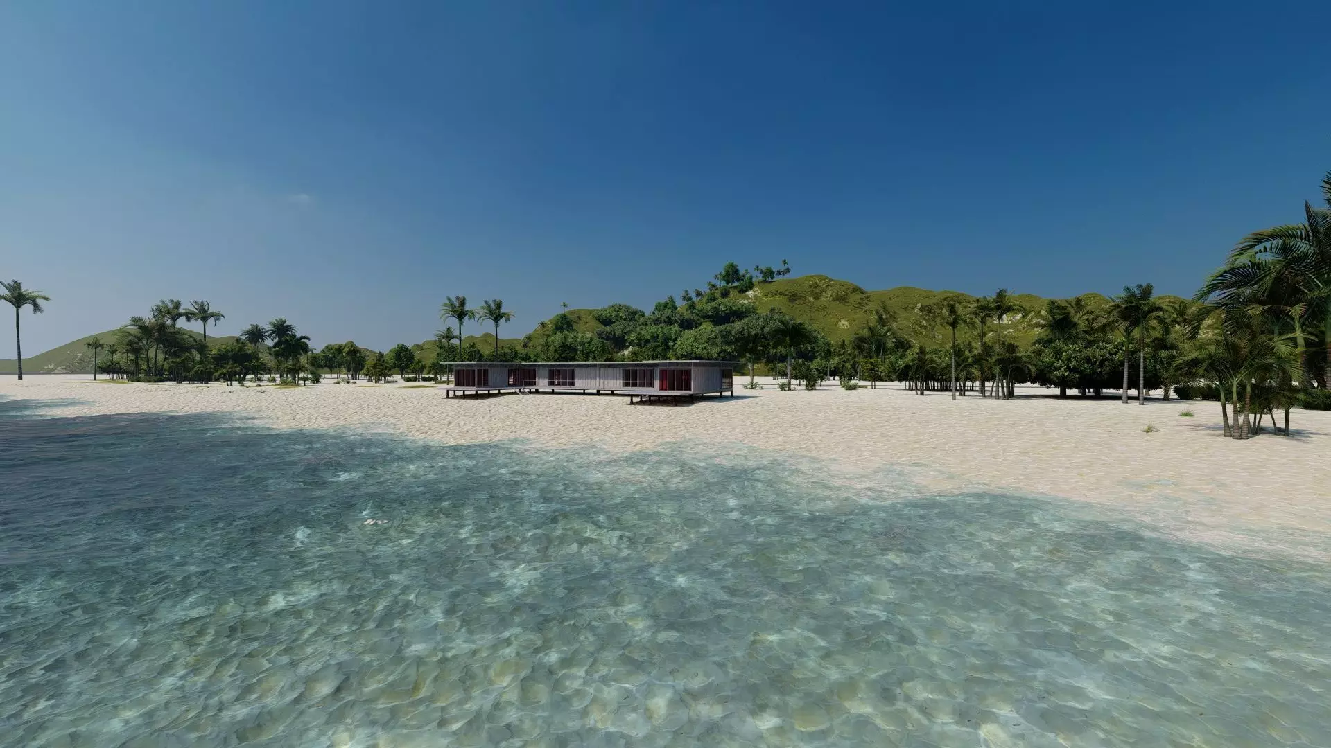 Temporary villa - villa condo - container building 3D model_22