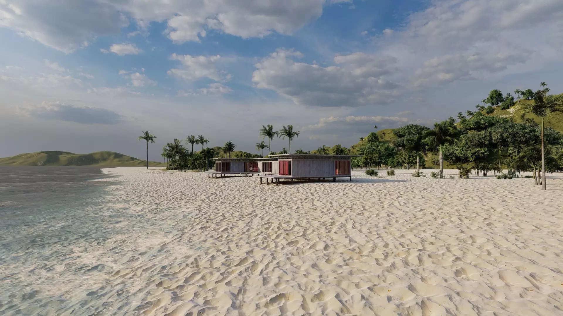 Temporary villa - villa condo - container building 3D model_29