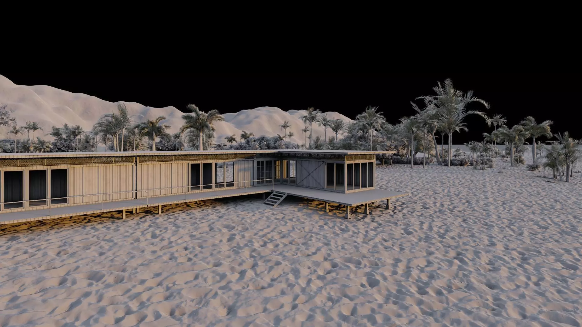 Temporary villa - villa condo - container building 3D model_21