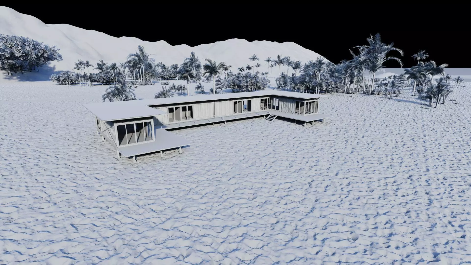 Temporary villa - villa condo - container building 3D model_13