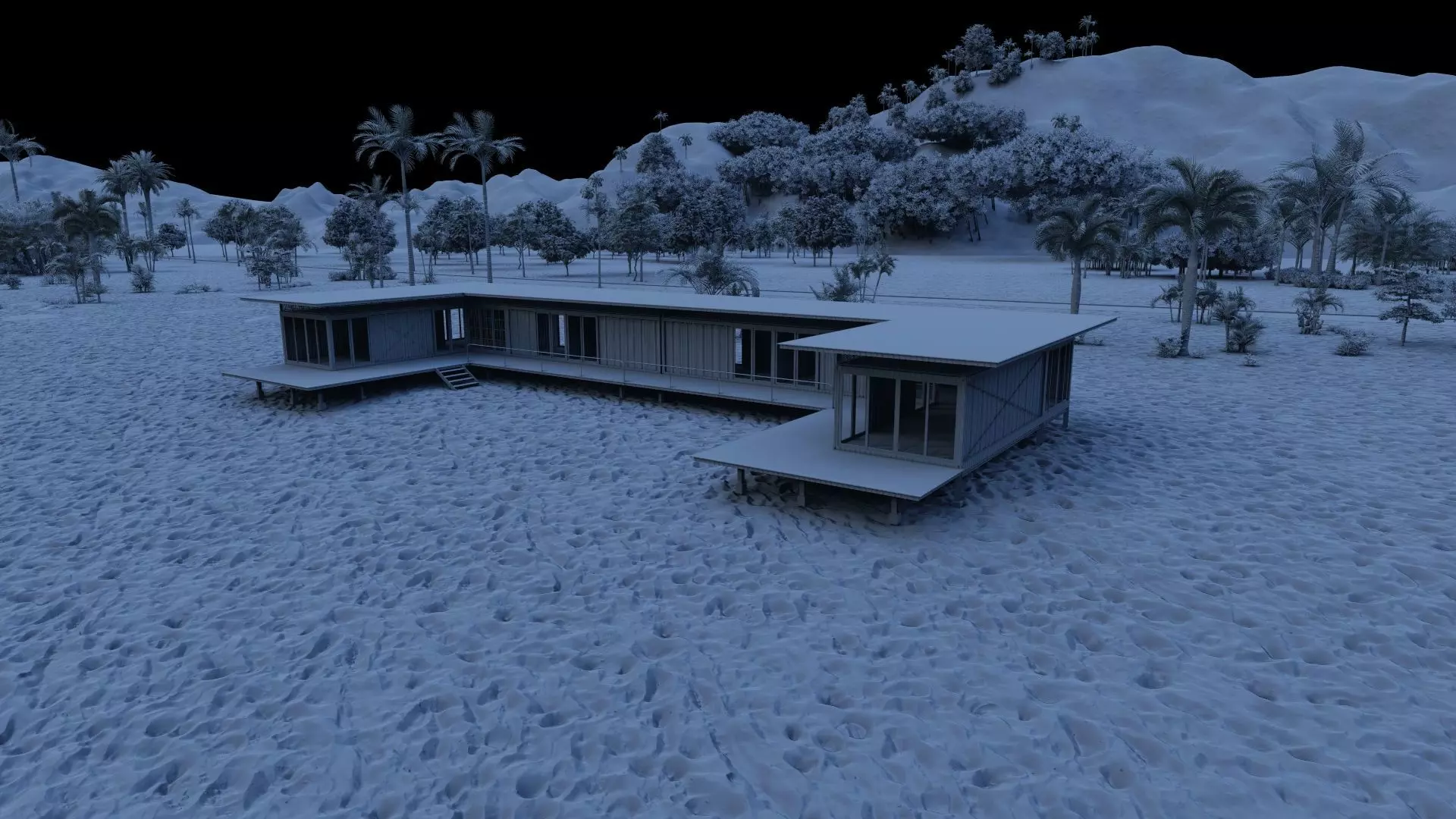 Temporary villa - villa condo - container building 3D model_10