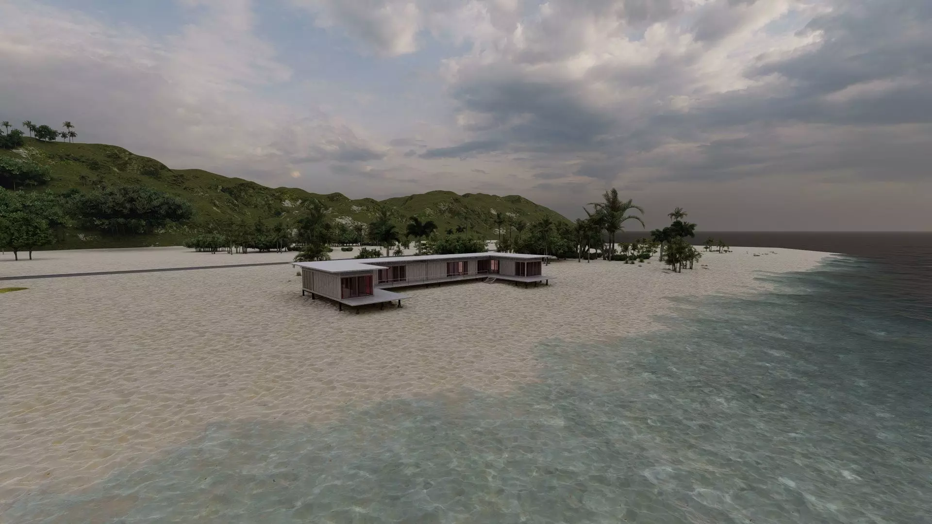 Temporary villa - villa condo - container building 3D model_23