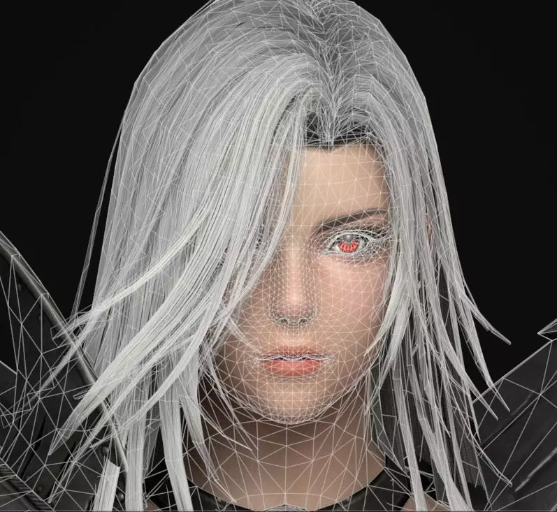 Dark Fallen Angel Rigged Fantasy Female Character Low-poly 3D model_13