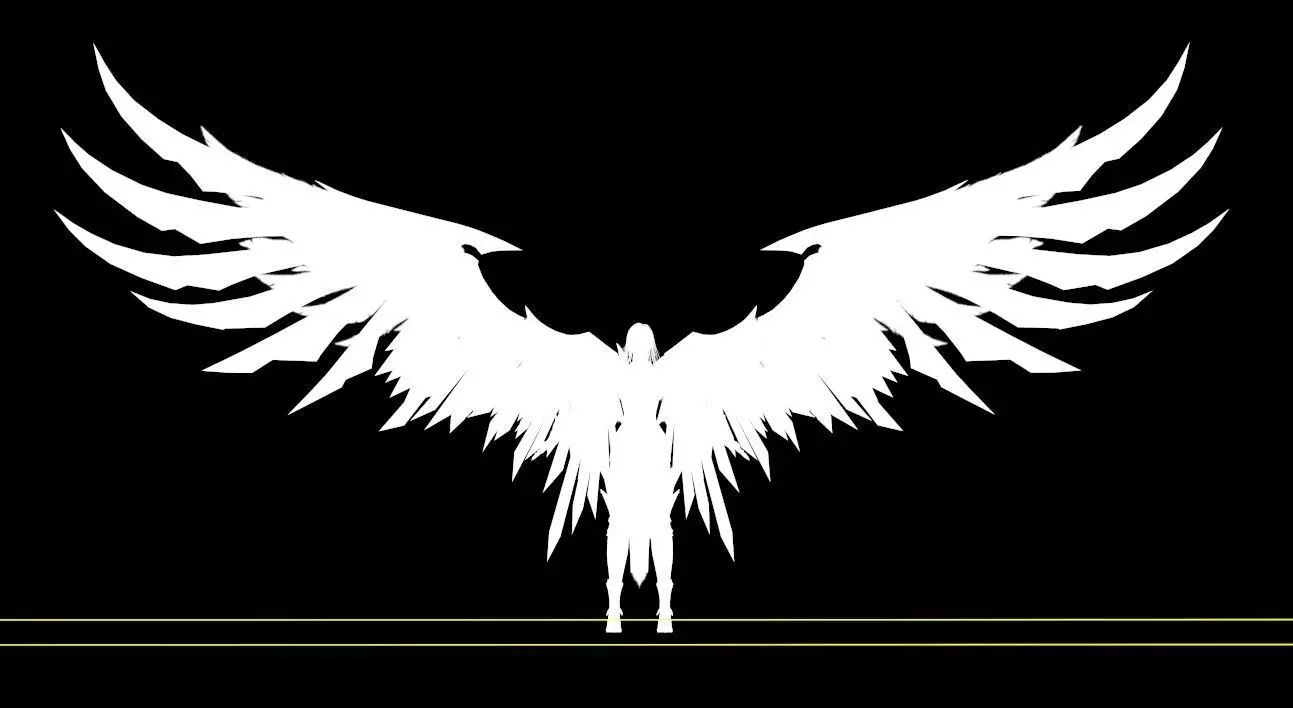 Dark Fallen Angel Rigged Fantasy Female Character Low-poly 3D model_15