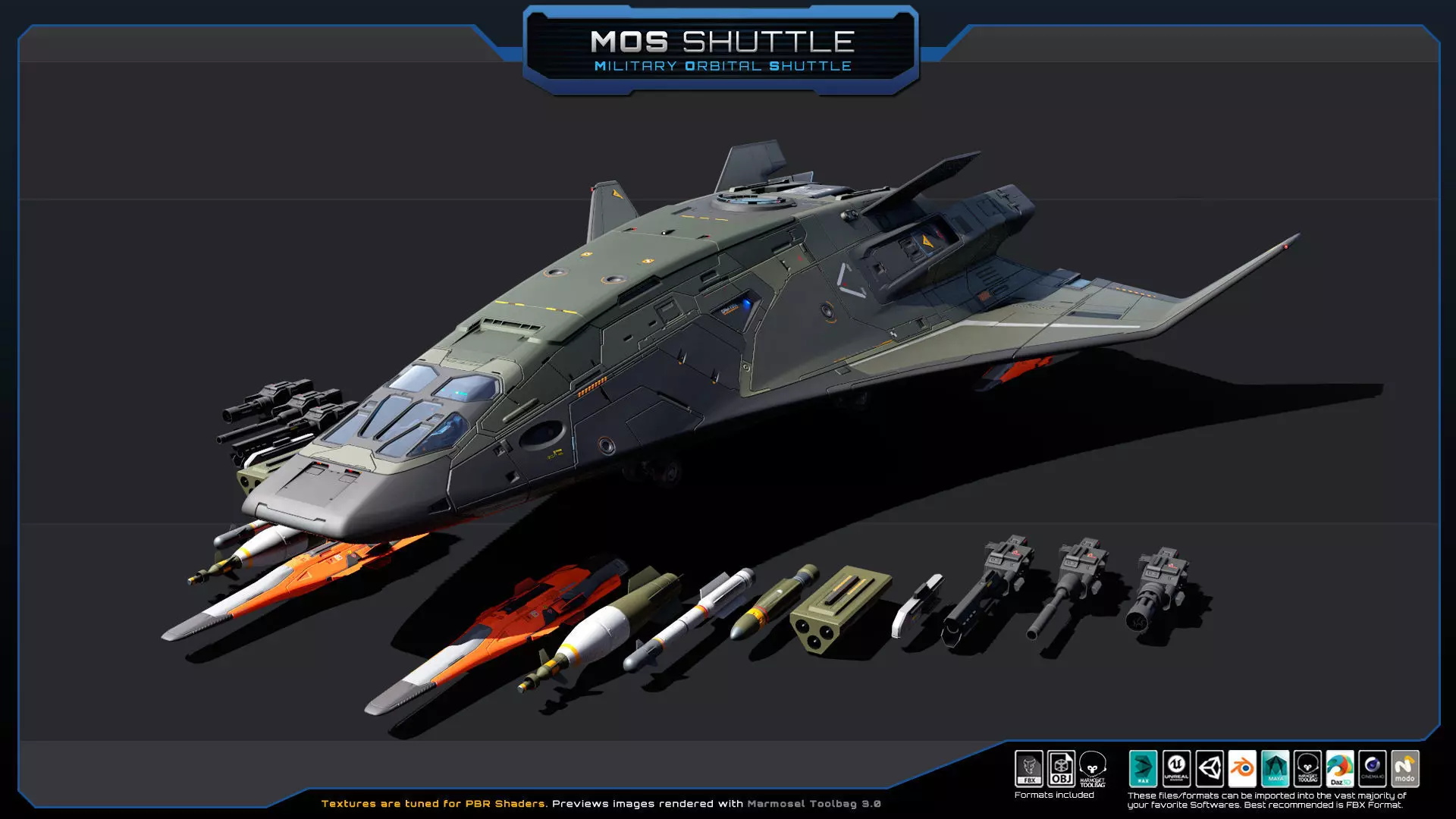 STARSHIPS - Pack05 Low-poly 3D model_19