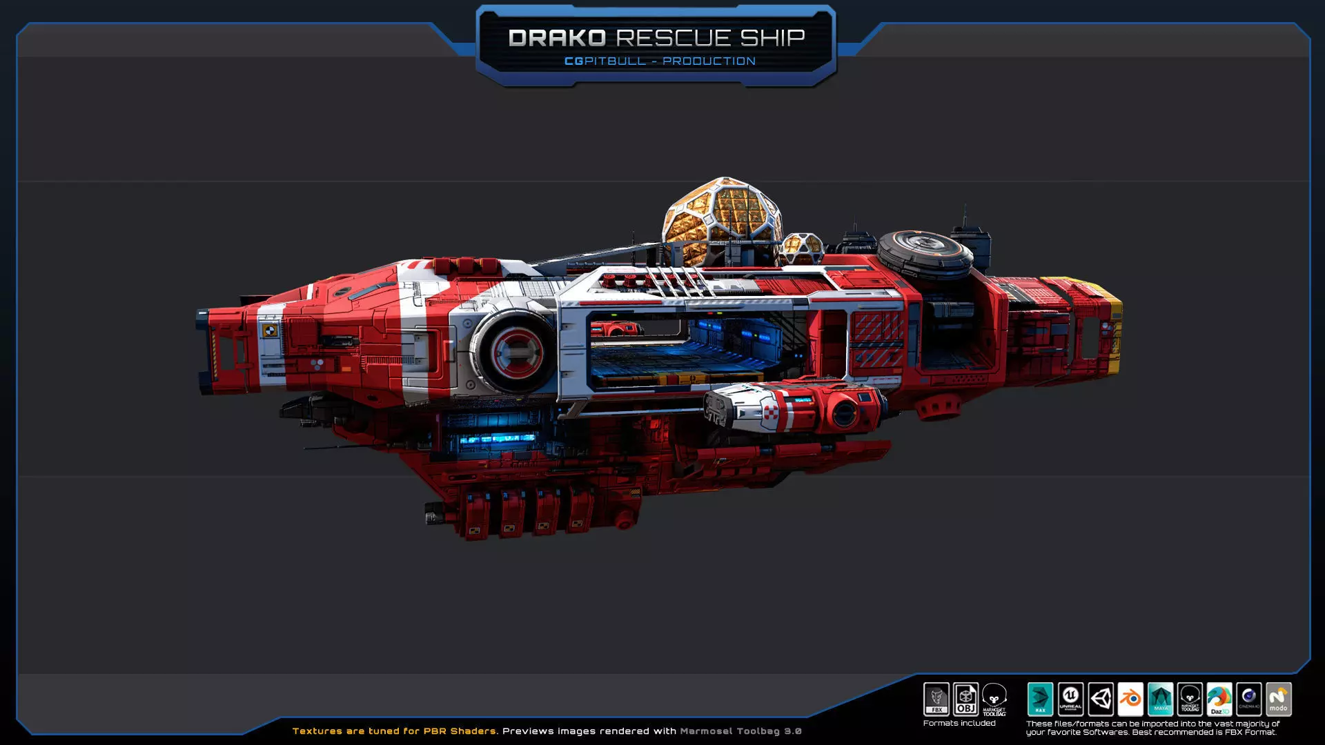 STARSHIPS - Pack05 Low-poly 3D model_13