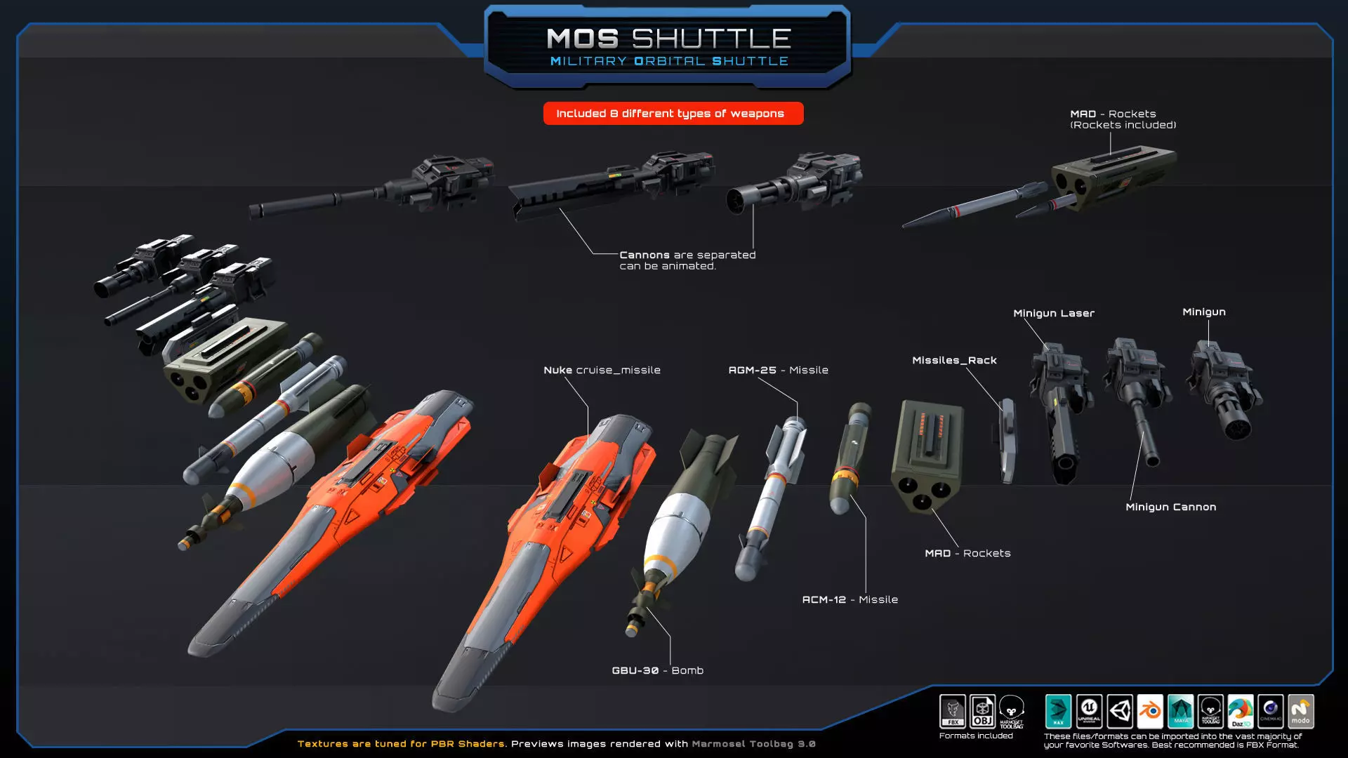 STARSHIPS - Pack05 Low-poly 3D model_34