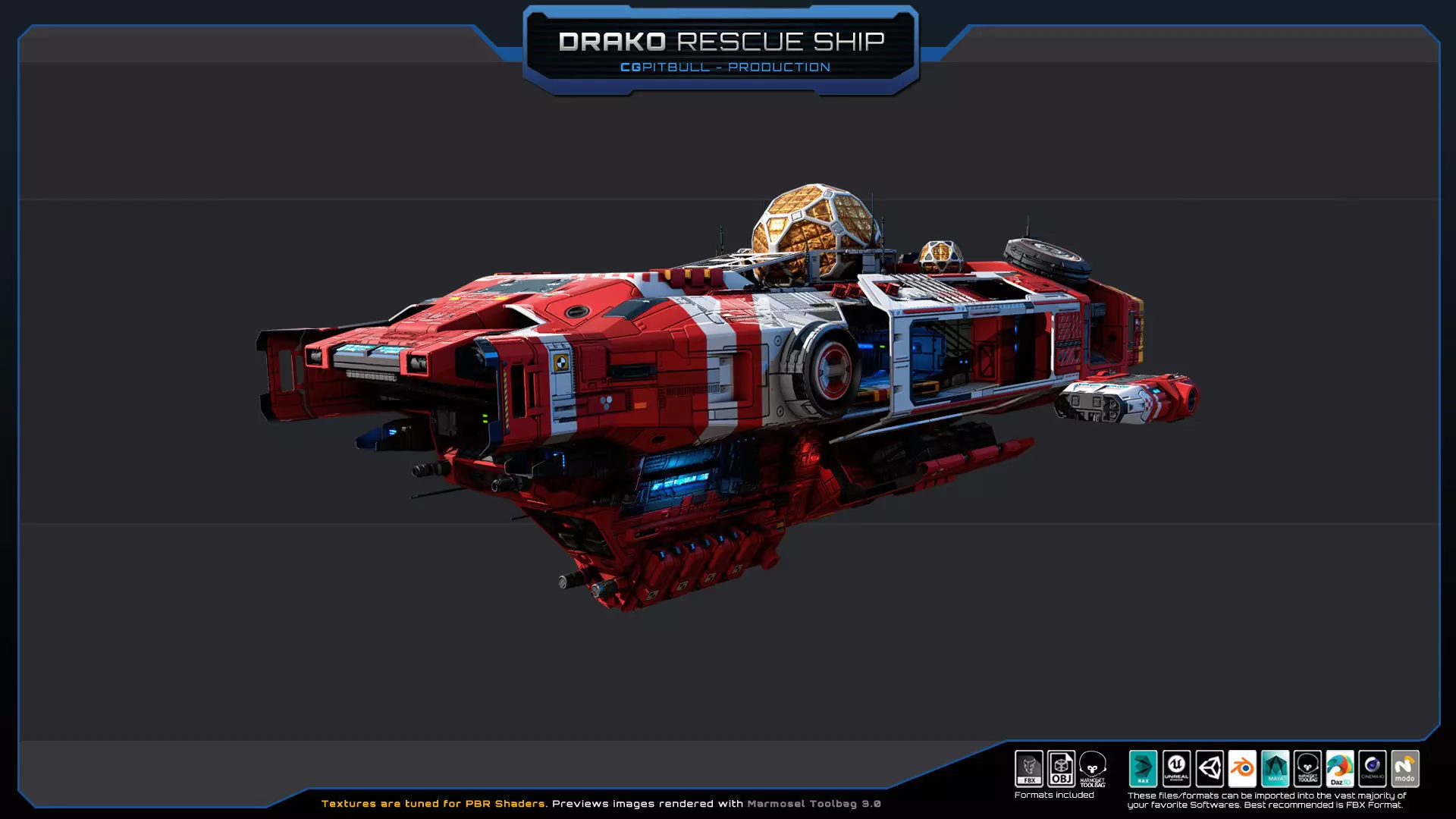 STARSHIPS - Pack05 Low-poly 3D model_12