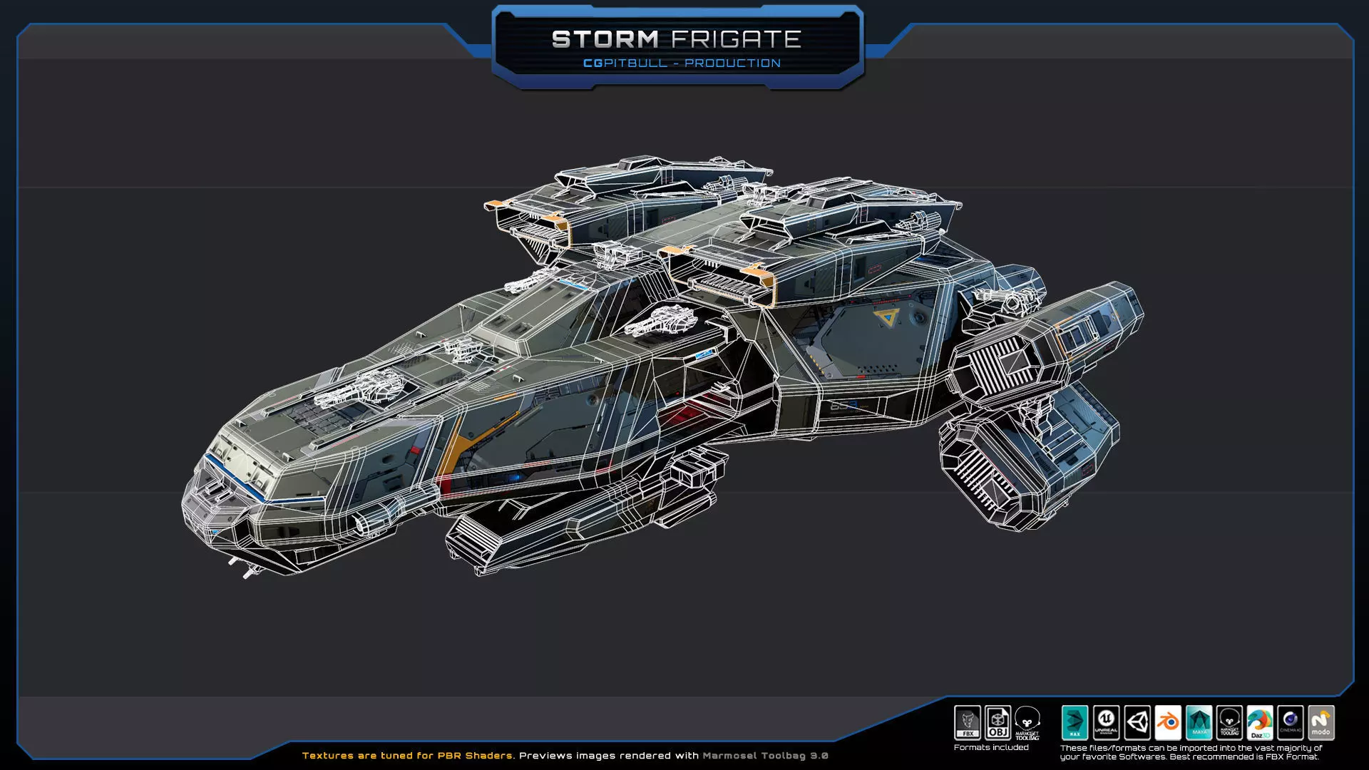 STARSHIPS - Pack05 Low-poly 3D model_9