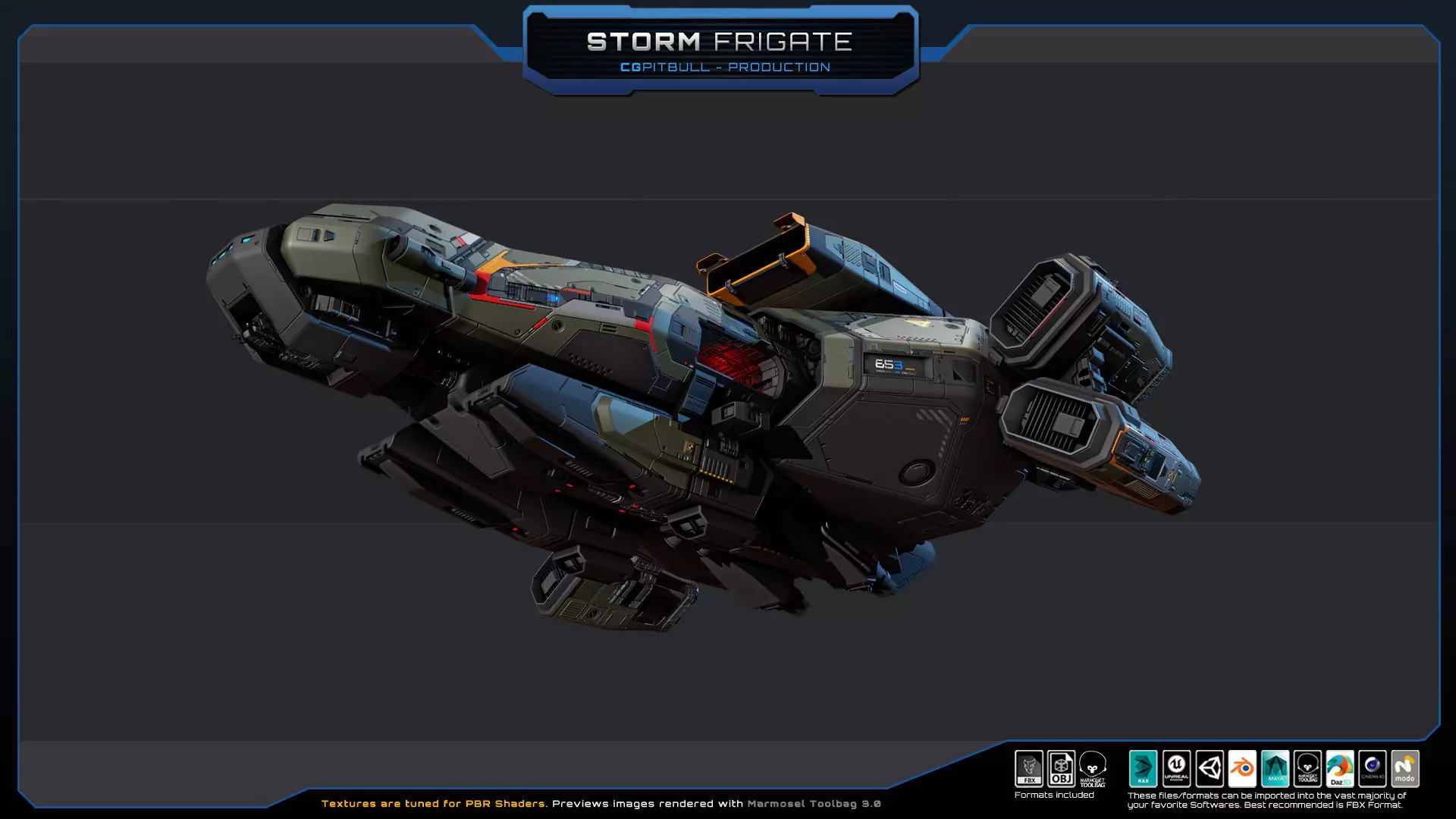 STARSHIPS - Pack05 Low-poly 3D model_7