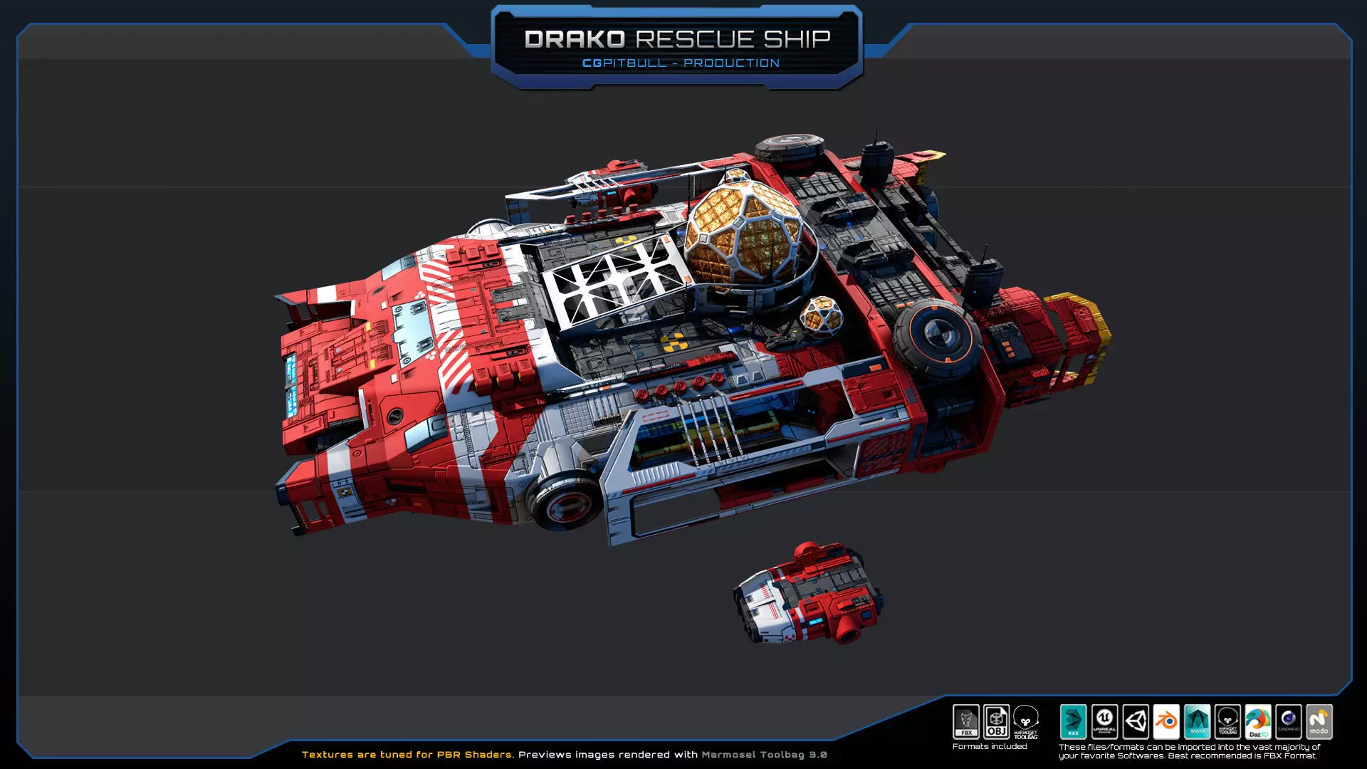 STARSHIPS - Pack05 Low-poly 3D model_14