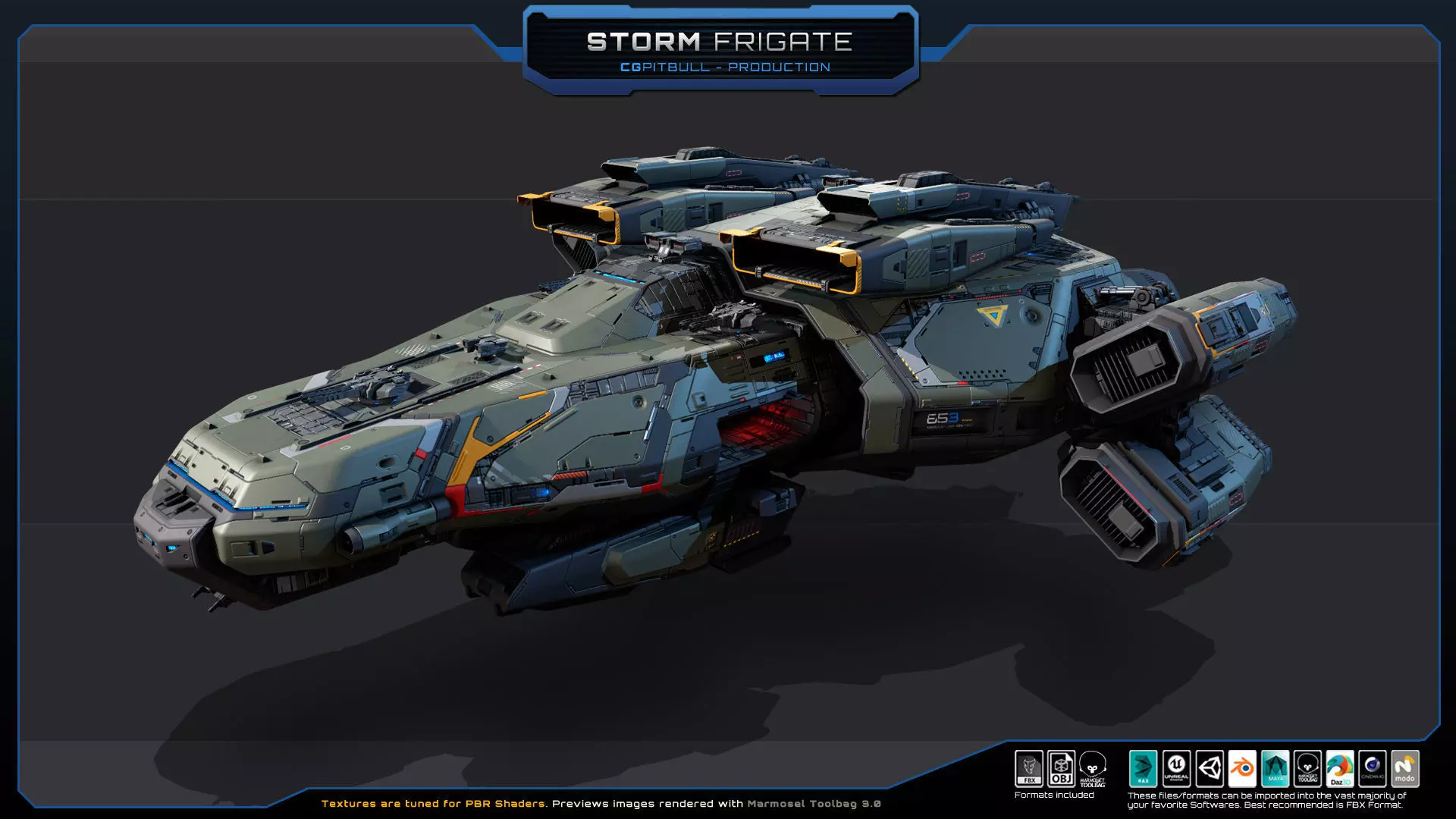 STARSHIPS - Pack05 Low-poly 3D model_1