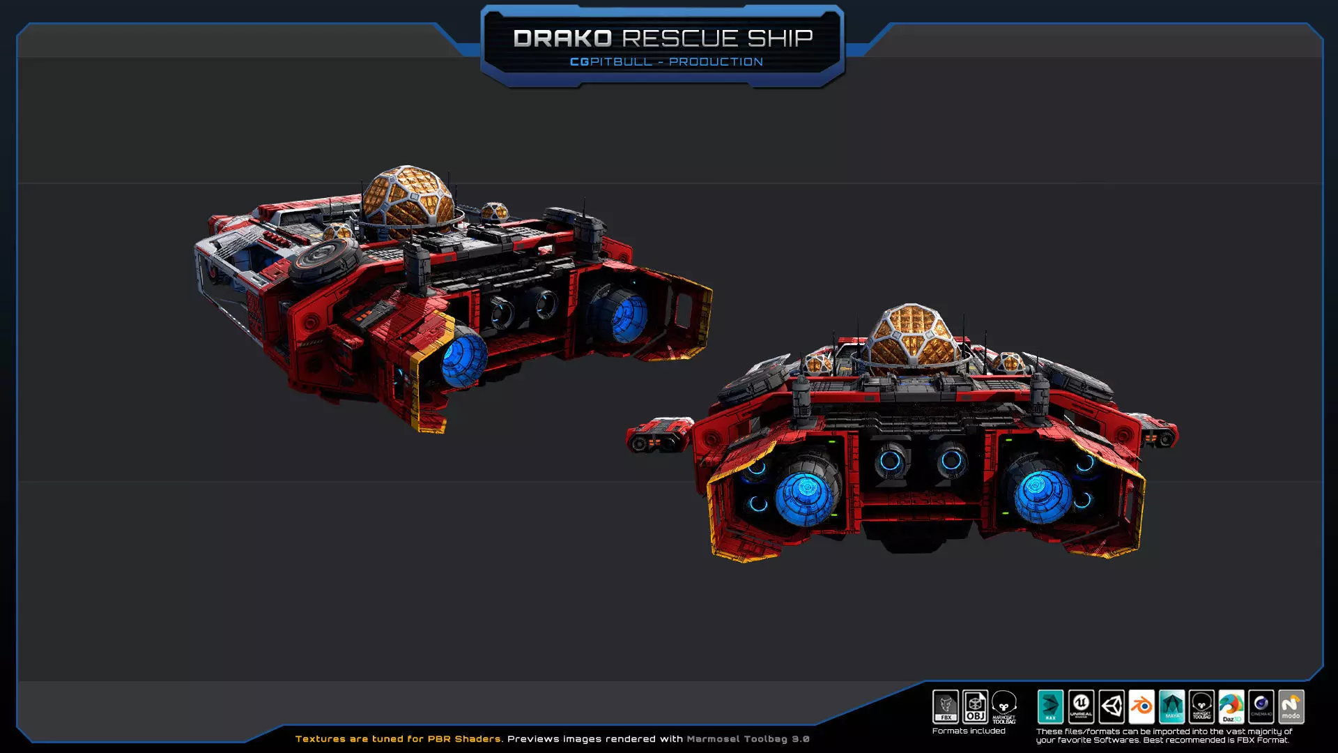 STARSHIPS - Pack05 Low-poly 3D model_15