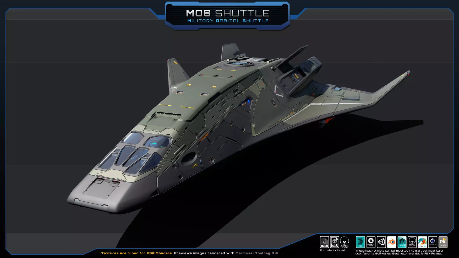 STARSHIPS - Pack05 Low-poly 3D model_26