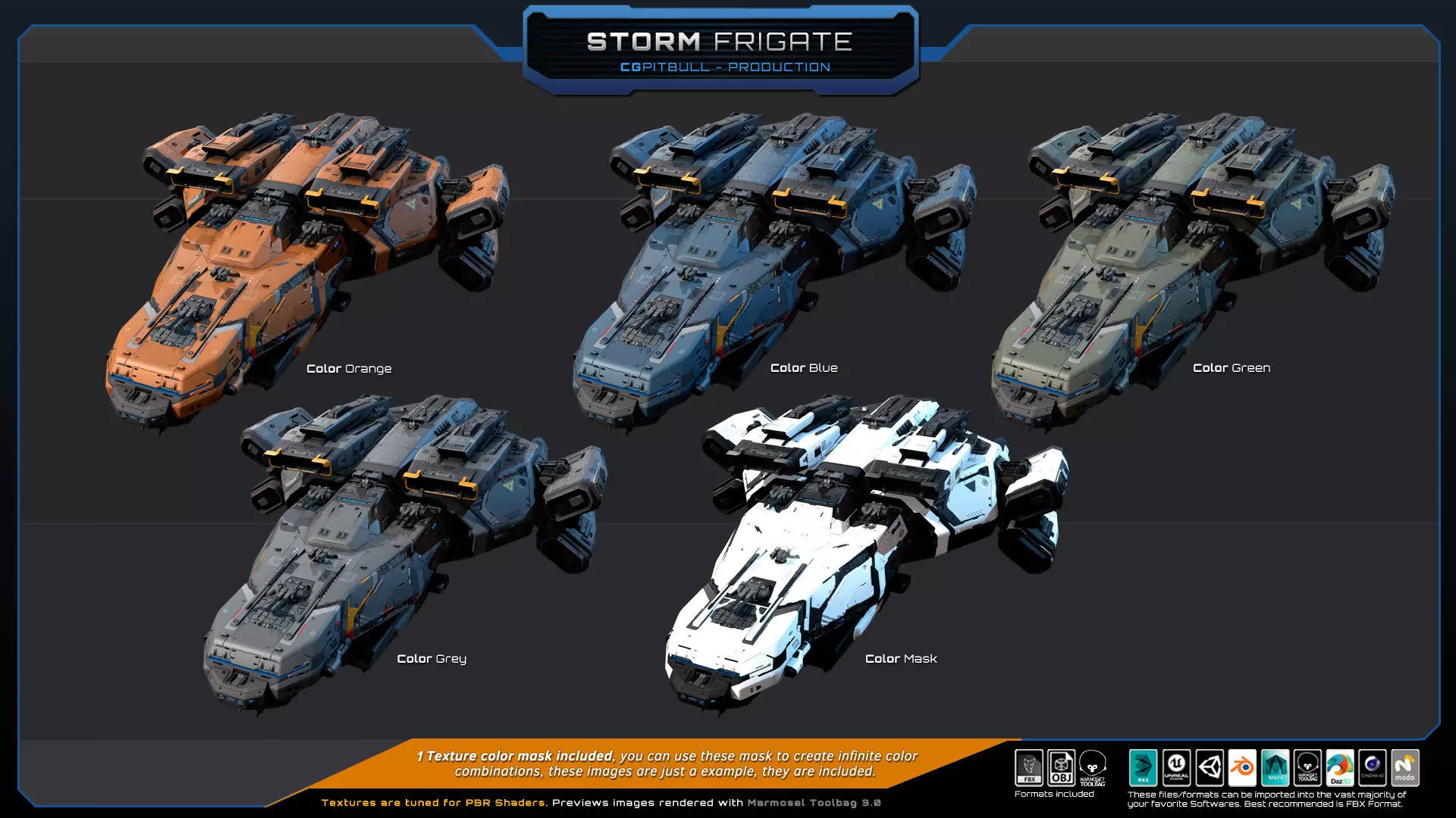 STARSHIPS - Pack05 Low-poly 3D model_8