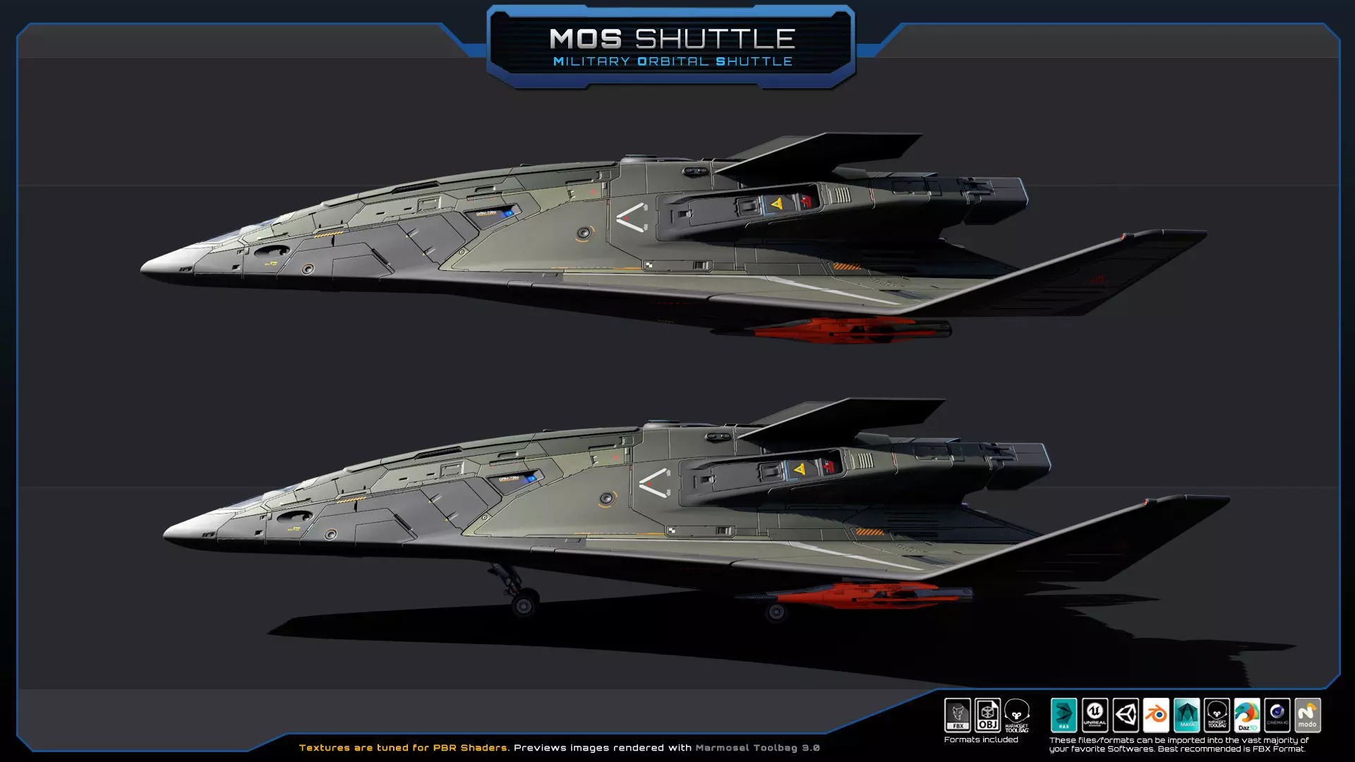 STARSHIPS - Pack05 Low-poly 3D model_29