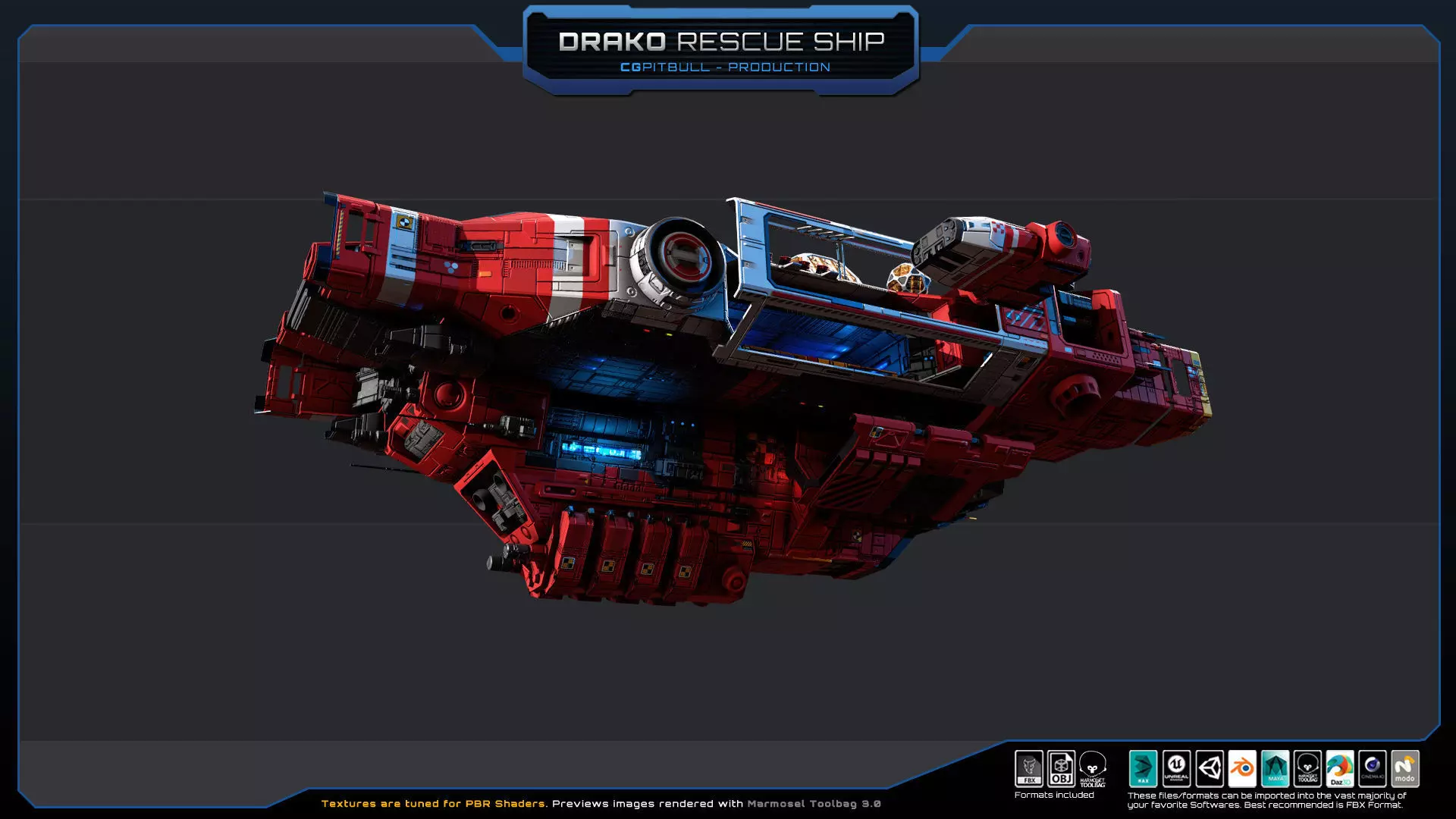 STARSHIPS - Pack05 Low-poly 3D model_16