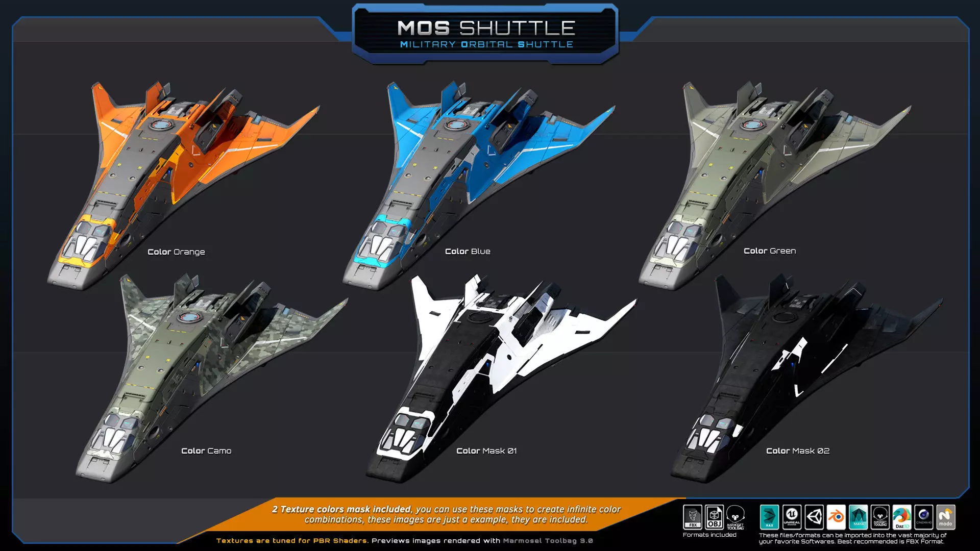 STARSHIPS - Pack05 Low-poly 3D model_35