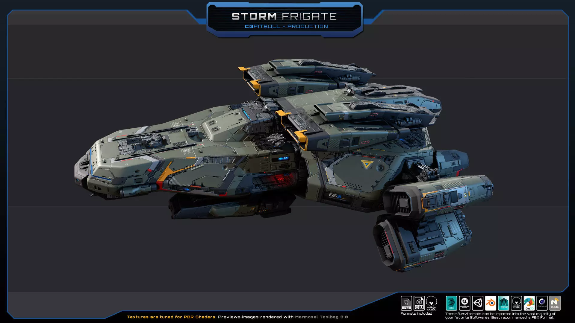 STARSHIPS - Pack05 Low-poly 3D model_4