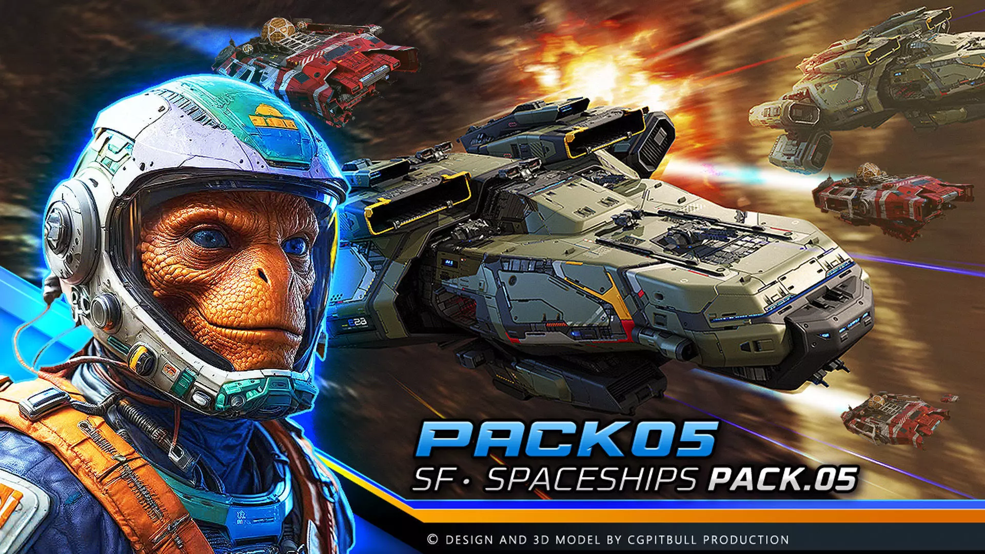 STARSHIPS - Pack05 Low-poly 3D model_0