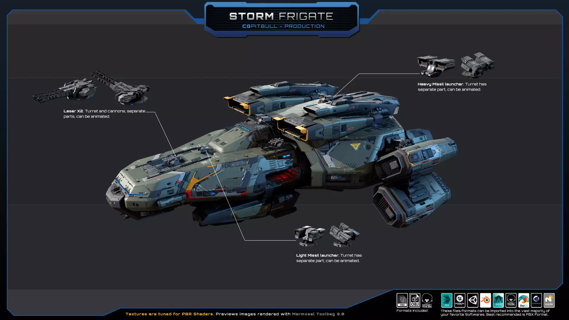 STARSHIPS - Pack05 Low-poly 3D model_2