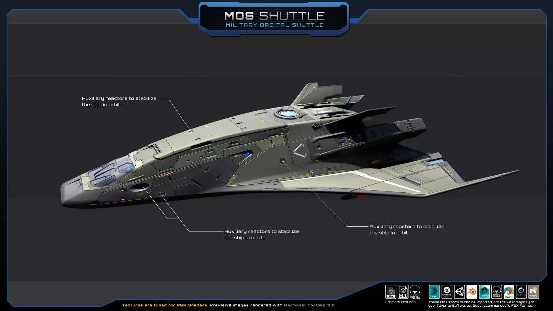 STARSHIPS - Pack05 Low-poly 3D model_27