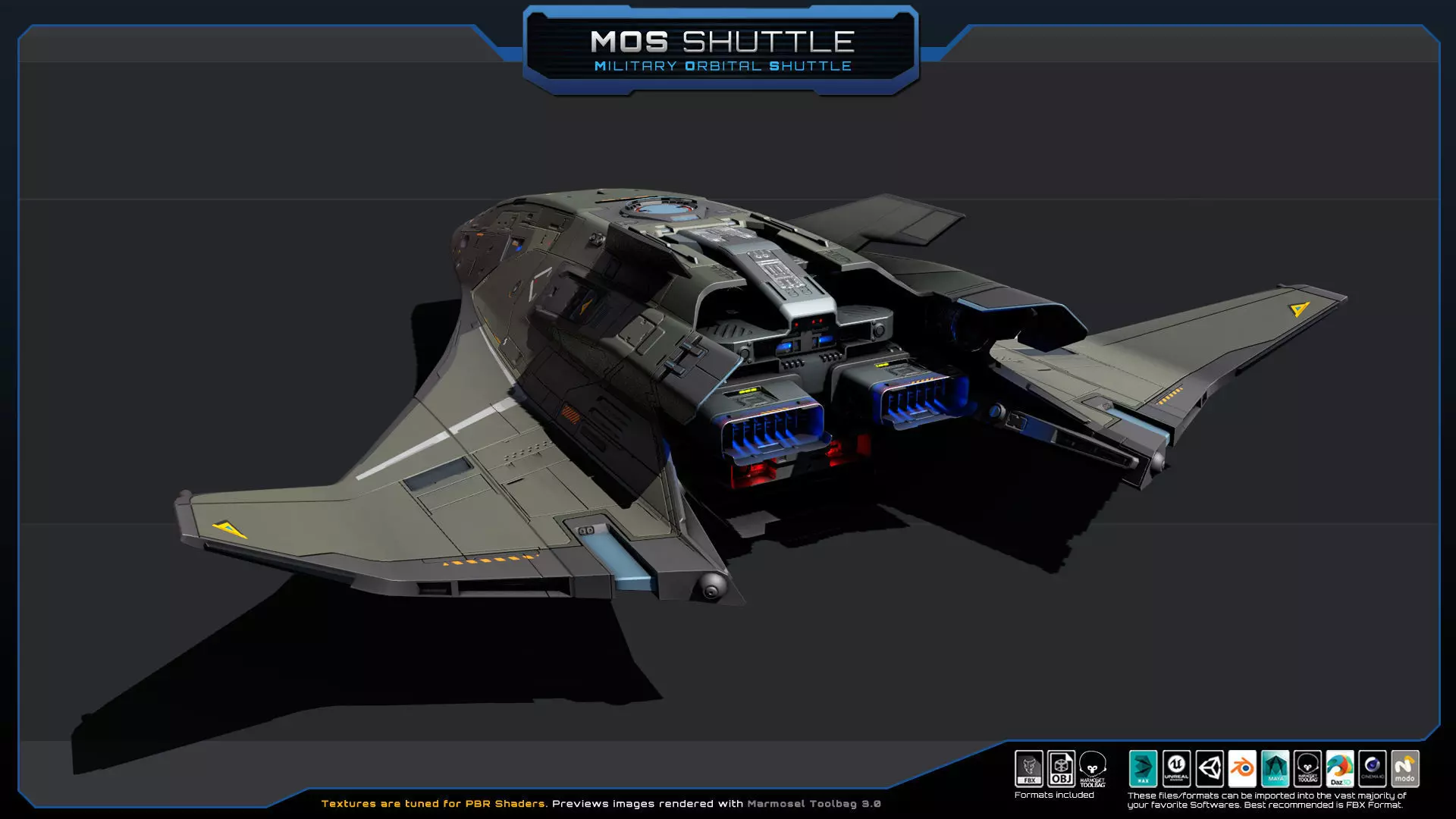 STARSHIPS - Pack05 Low-poly 3D model_30