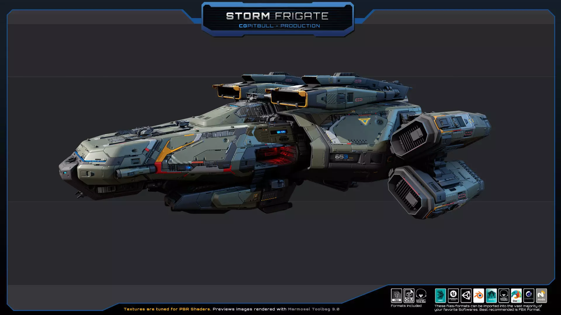 STARSHIPS - Pack05 Low-poly 3D model_3