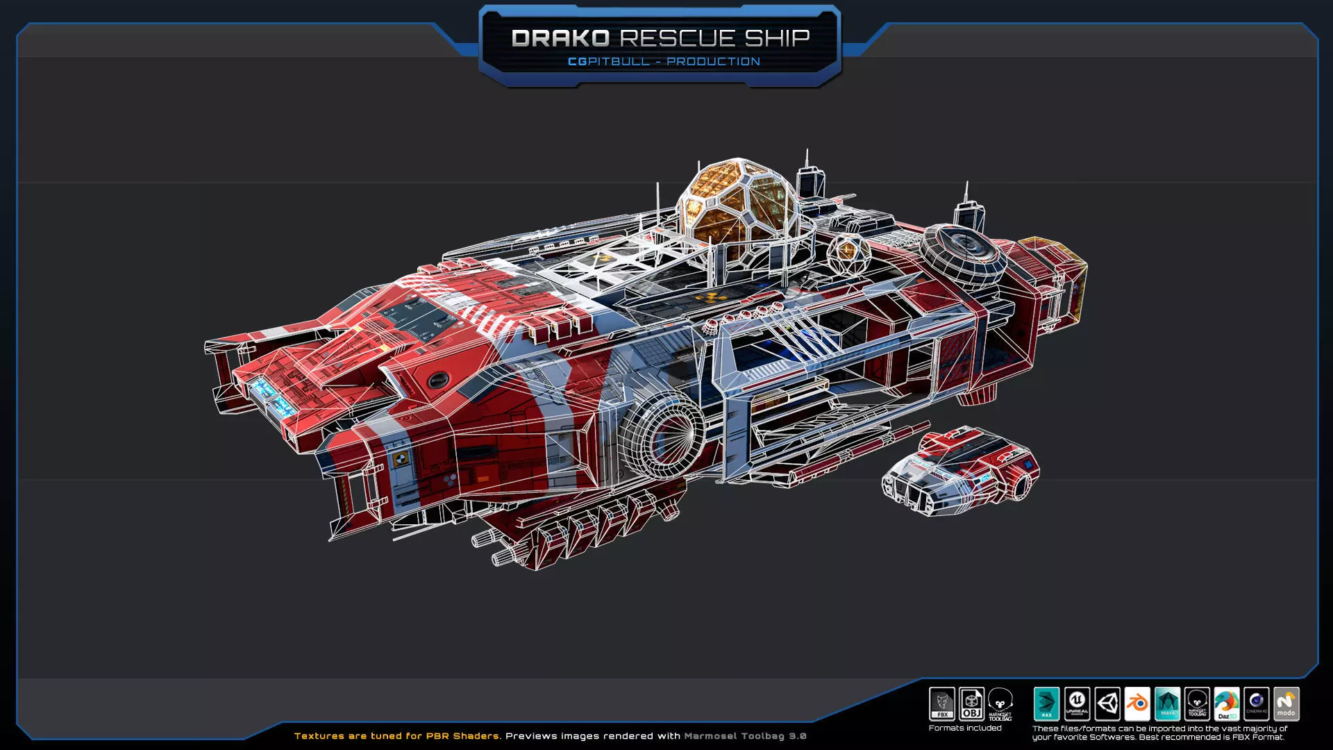 STARSHIPS - Pack05 Low-poly 3D model_18