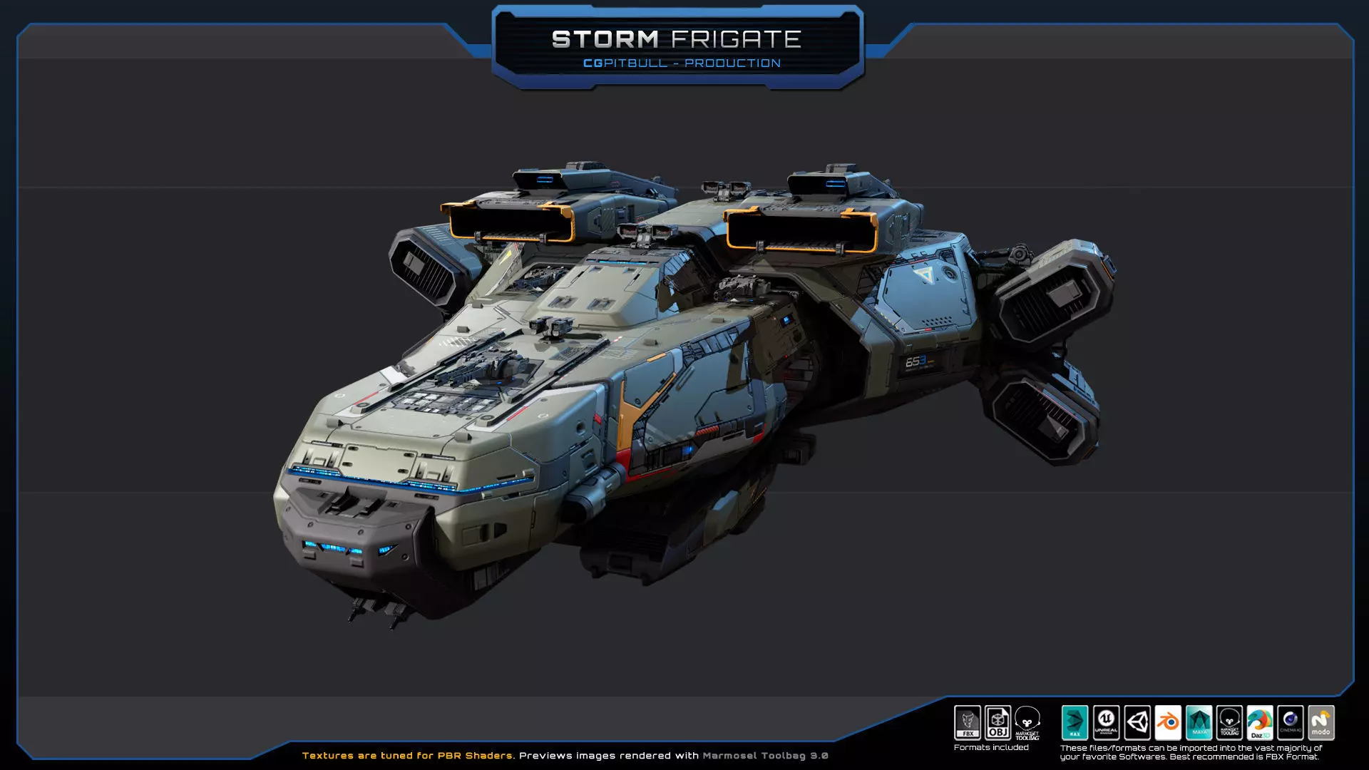 STARSHIPS - Pack05 Low-poly 3D model_5