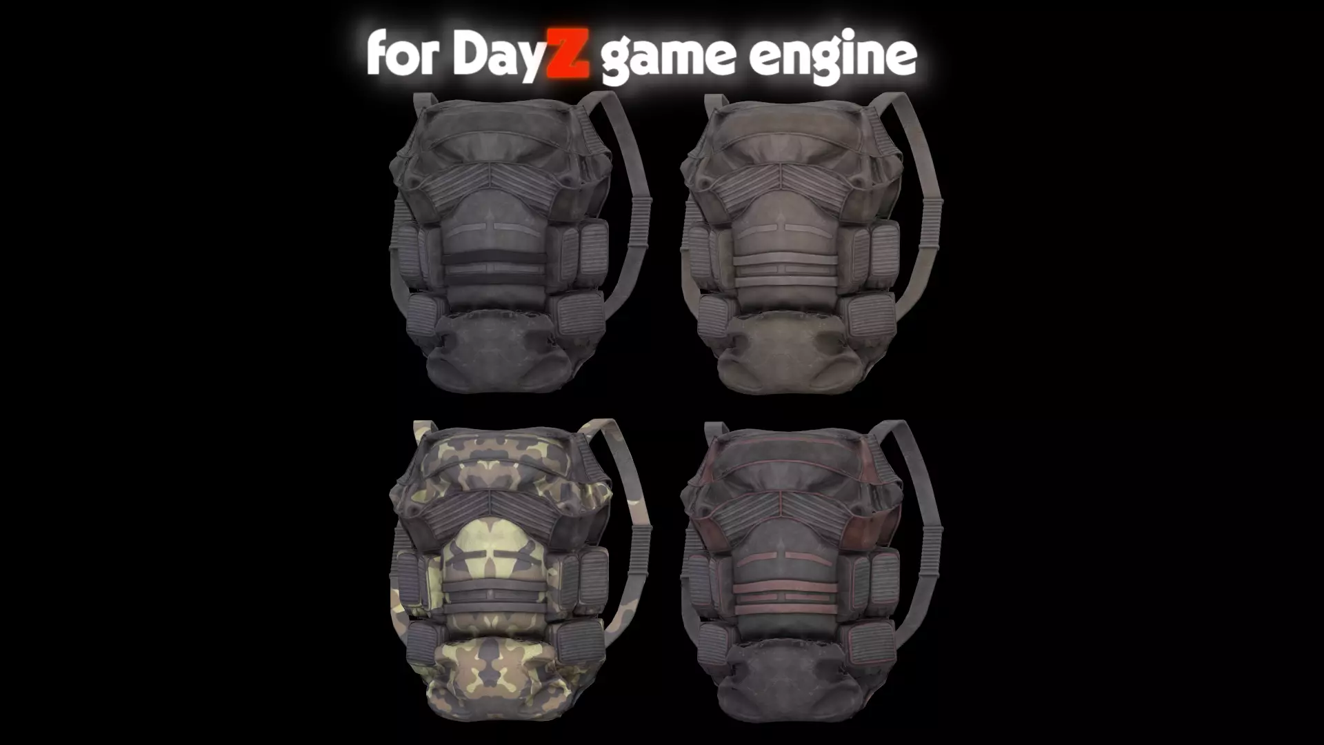 Dayz bagpack Low-poly 3D model_0