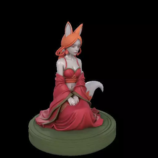 2049COLORFUL Fox Spirit Woman in Pu Song Ling Style  magic 3D print model_29