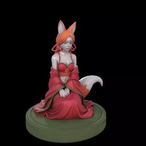 2049COLORFUL Fox Spirit Woman in Pu Song Ling Style  magic 3D print model_18