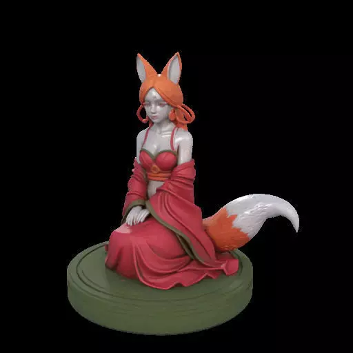 2049COLORFUL Fox Spirit Woman in Pu Song Ling Style  magic 3D print model_27