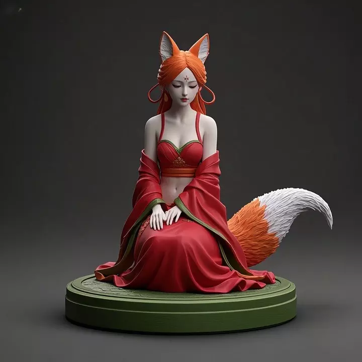 2049COLORFUL Fox Spirit Woman in Pu Song Ling Style  magic 3D print model_1