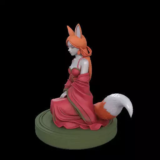 2049COLORFUL Fox Spirit Woman in Pu Song Ling Style  magic 3D print model_24