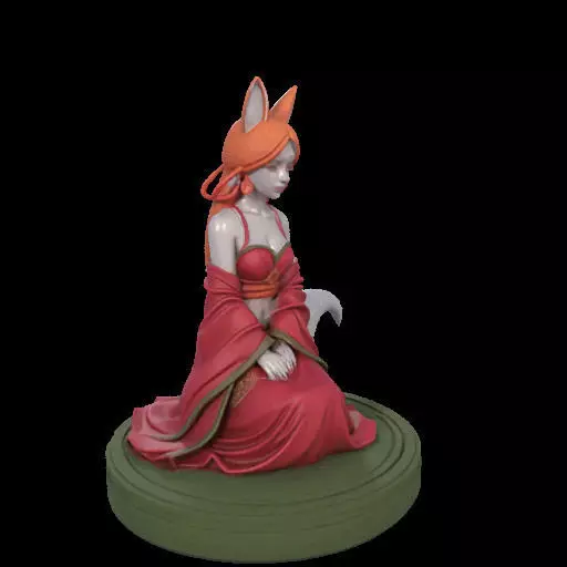2049COLORFUL Fox Spirit Woman in Pu Song Ling Style  magic 3D print model_30