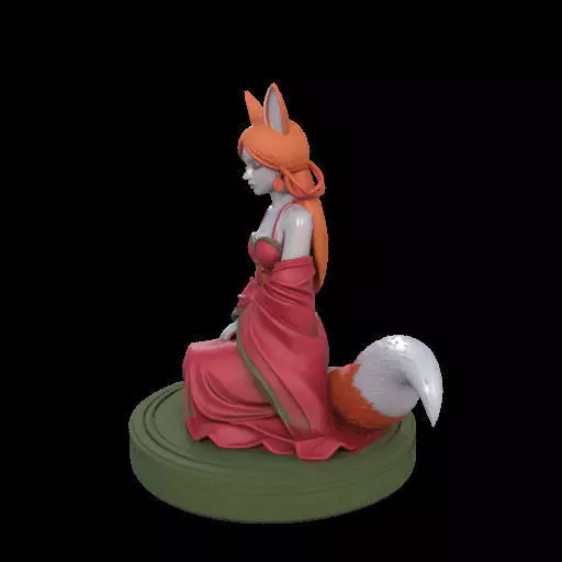2049COLORFUL Fox Spirit Woman in Pu Song Ling Style  magic 3D print model_23