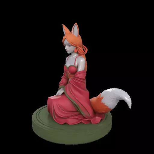 2049COLORFUL Fox Spirit Woman in Pu Song Ling Style  magic 3D print model_25